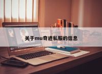 关于mu奇迹私服的信息