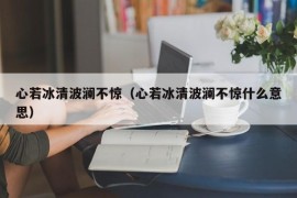 心若冰清波澜不惊（心若冰清波澜不惊什么意思）