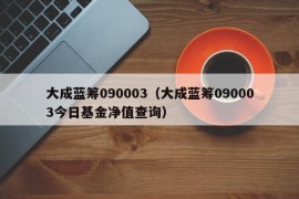 大成蓝筹090003（大成蓝筹090003今日基金净值查询）